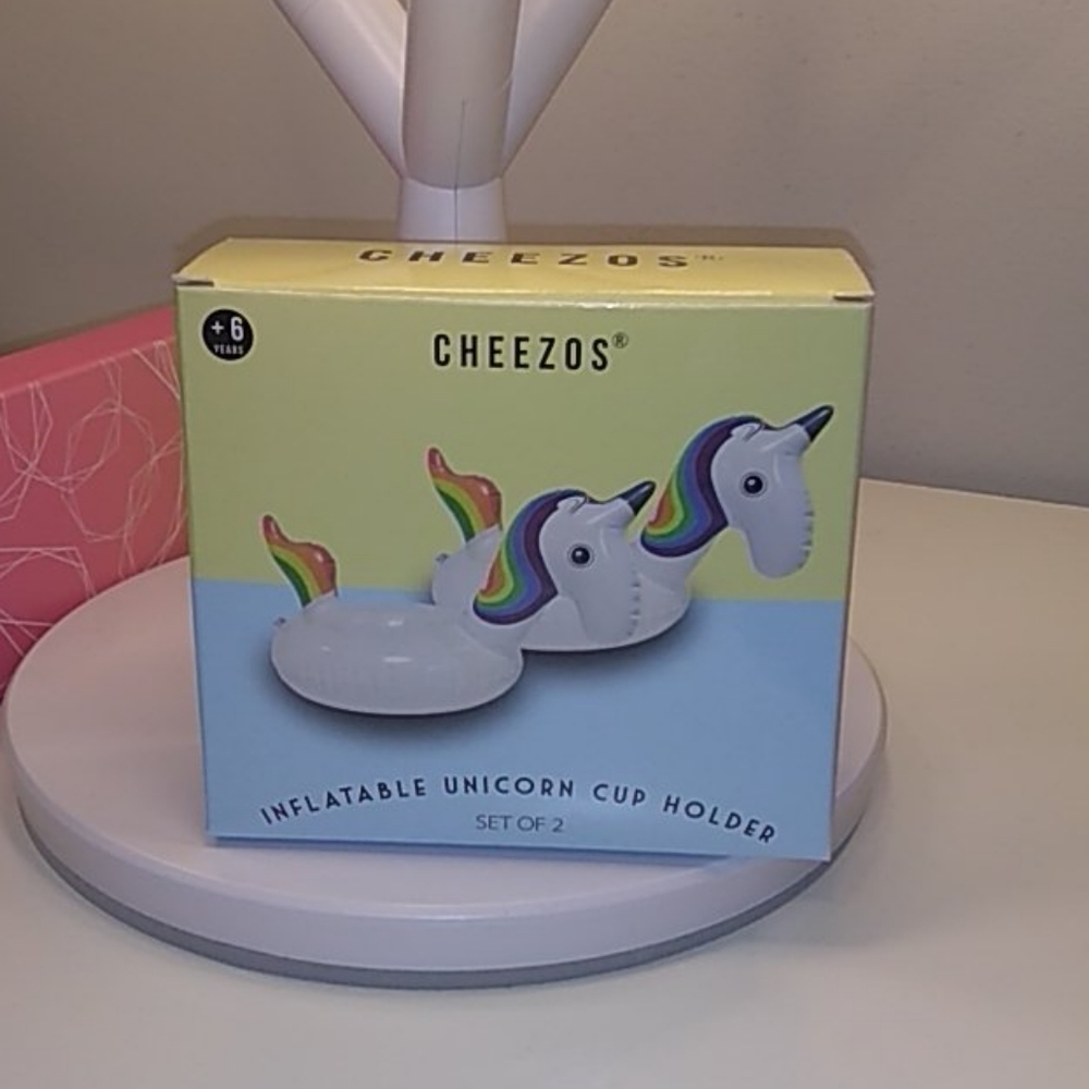 New in box inflatable unicorn pool float cup holde
